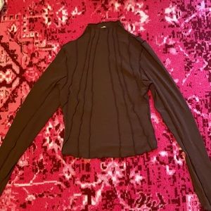 grey bandit brown rubbed mock neck